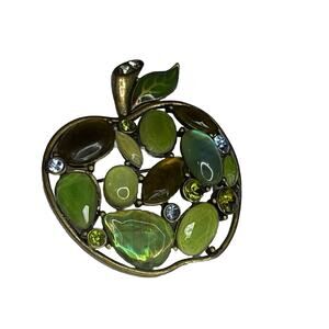 Liz Claiborne Green Stone Apple Broach, Stunning!!!